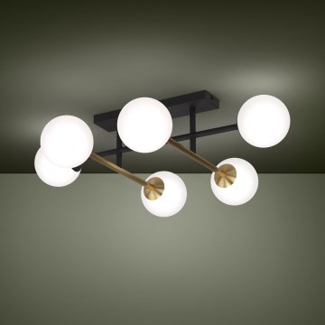 Eglo - Lampadario a plafone 6xE14/40W/230V oro/nero