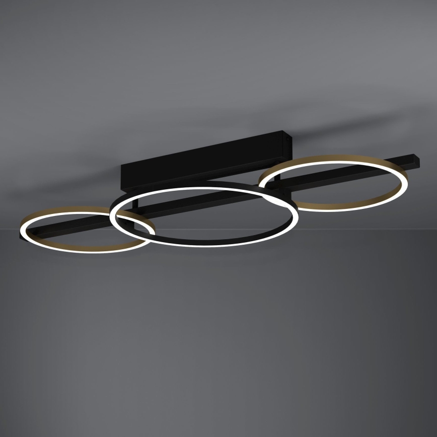 Eglo - Lampadario a plafone LED dimmerabile 2xLED/12,5W/230V + LED/15,5W 3000K nero