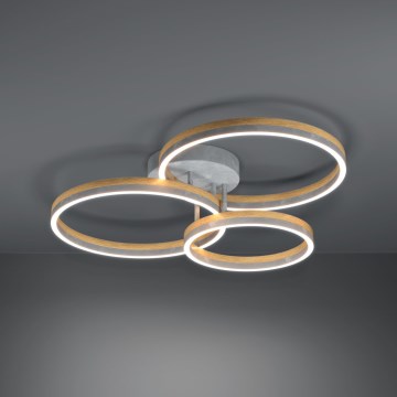 Eglo - Lampadario a plafone LED dimmerabile LED/12,5W/230V + 2xLED/15,5W 3000K grigio/quercia