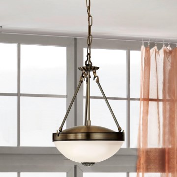 EGLO - Lampadario a sospensione con catena 2xE27/60W/230V bronzo