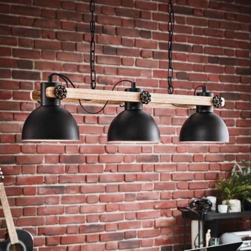 Eglo - Lampadario a sospensione con catena 3xE27/28W/230V - FSC certificato