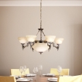 EGLO - Lampadario a sospensione con catena 9xE14/60W vetro in alabastro