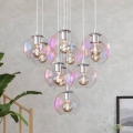 Eglo - Lampadario a sospensione con cavo 10xE27/60W/230V cromo lucido/trasparente