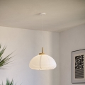Eglo - Lampadario a sospensione con cavo 1xE27/40W/230V Ø 40 cm bianco/beige