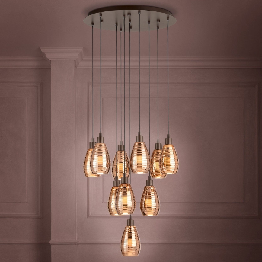 Eglo - Lampadario a sospensione con filo 10xE27/60W/230V