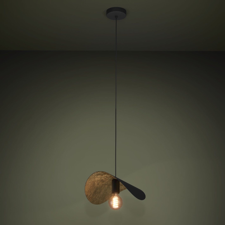 Eglo - Lampadario a sospensione con filo 1xE27/40W/230V 41 cm nero/oro