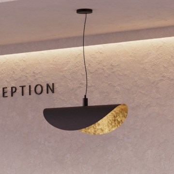 Eglo - Lampadario a sospensione con filo 1xE27/40W/230V 80 cm nero/oro