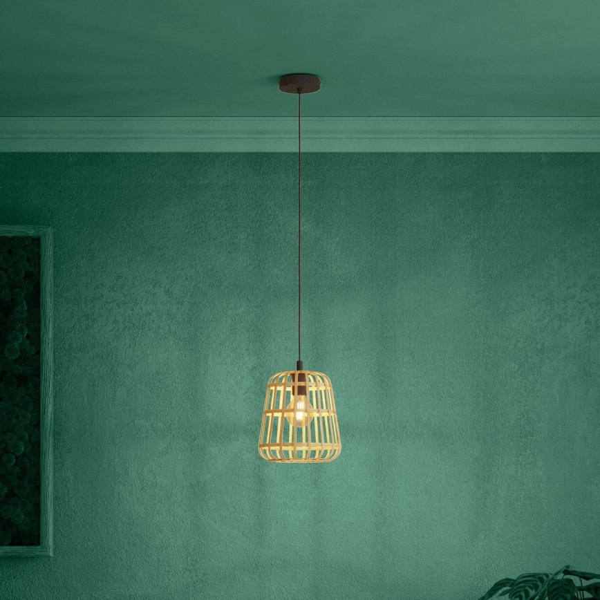 Eglo - Lampadario a sospensione con filo 1xE27/40W/230V diametro 24 cm bambù