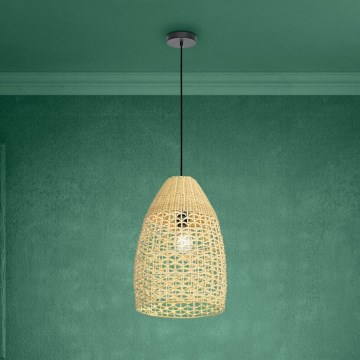 Eglo - Lampadario a sospensione con filo 1xE27/40W/230V diametro 35 cm bambù