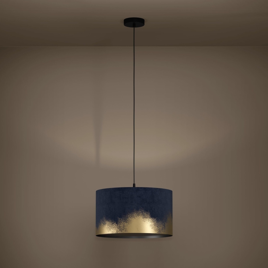 Eglo - Lampadario a sospensione con filo 1xE27/40W/230V diametro 38 cm blu/oro