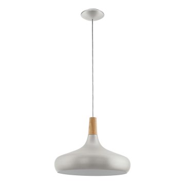 Eglo - Lampadario a sospensione con filo 1xE27/40W/230V diametro 40 cm argento - FSC certificato