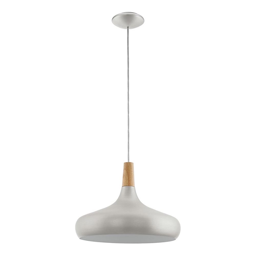 Eglo - Lampadario a sospensione con filo 1xE27/40W/230V diametro 40 cm argento - FSC certificato