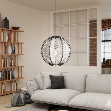 Eglo - Lampadario a sospensione con filo 1xE27/40W/230V diametro 40 cm bianco/nero