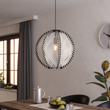 Eglo - Lampadario a sospensione con filo 1xE27/40W/230V diametro 48 cm bianco/nero
