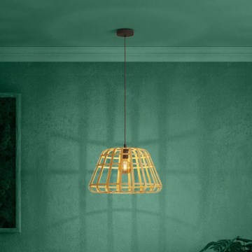 Eglo - Lampadario a sospensione con filo 1xE27/40W/230V diametro 50 cm bambù