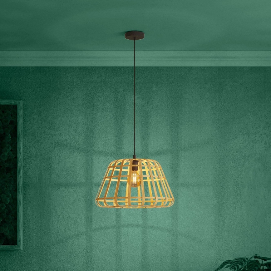 Eglo - Lampadario a sospensione con filo 1xE27/40W/230V diametro 50 cm bambù
