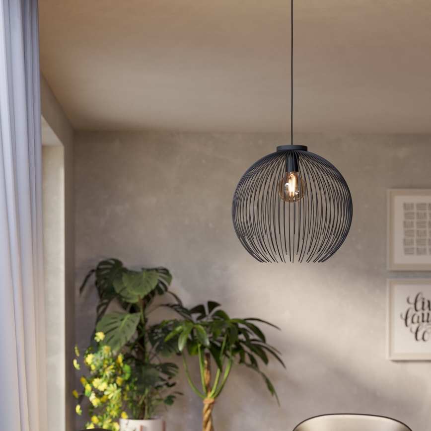 Eglo - Lampadario a sospensione con filo 1xE27/40W/230V nero