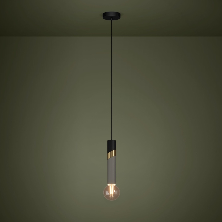 Eglo - Lampadario a sospensione con filo 1xE27/40W/230V nero/oro
