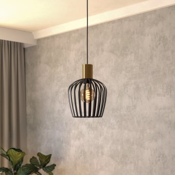 Eglo - Lampadario a sospensione con filo 1xE27/40W/230V nero/oro