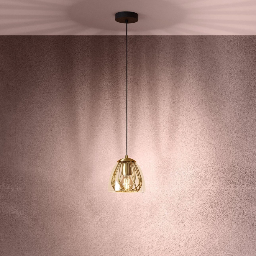 Eglo - Lampadario a sospensione con filo 1xE27/40W/230V oro