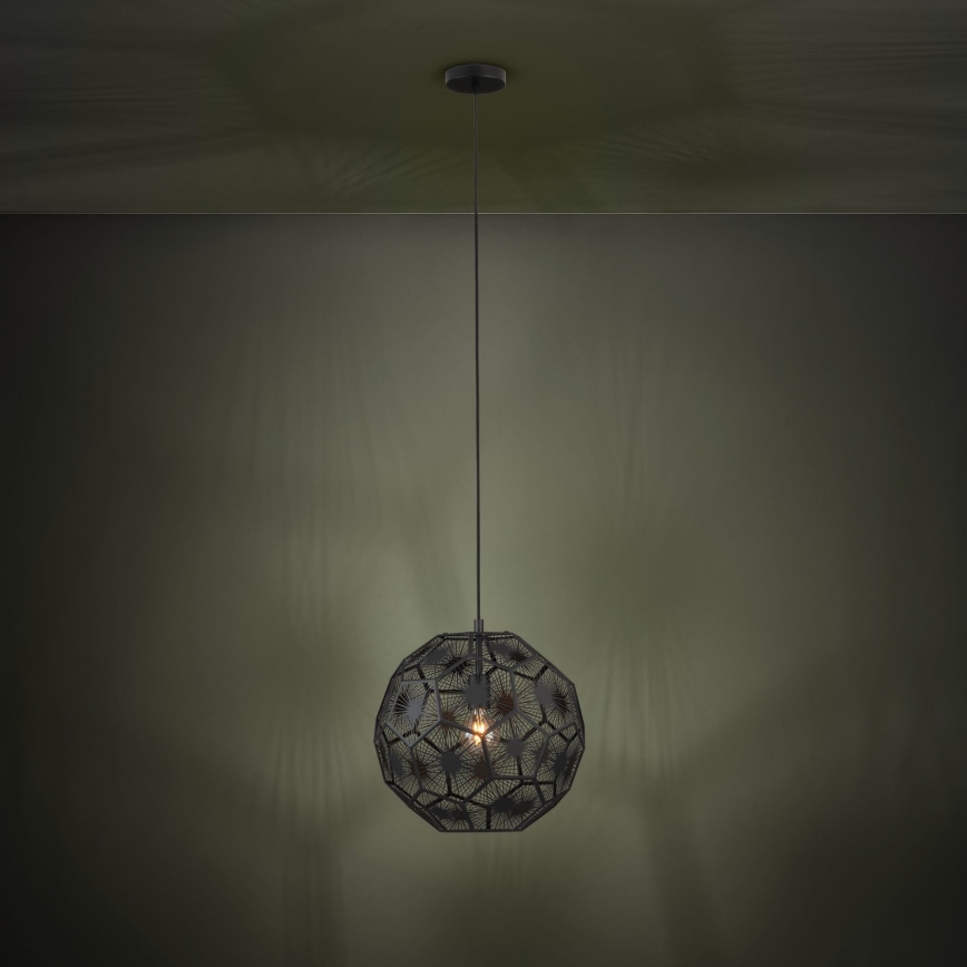 Eglo - Lampadario a sospensione con filo 1xE27/60W/230V diametro 41 cm nero