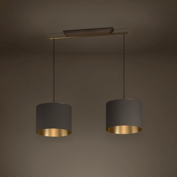 Eglo - Lampadario a sospensione con filo 2xE27/40W/230V marrone/oro