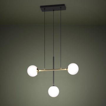 Eglo - Lampadario a sospensione con filo 3xE14/40W/230V oro/nero