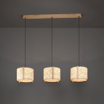 Eglo - Lampadario a sospensione con filo 3xE27/25W/230V beige