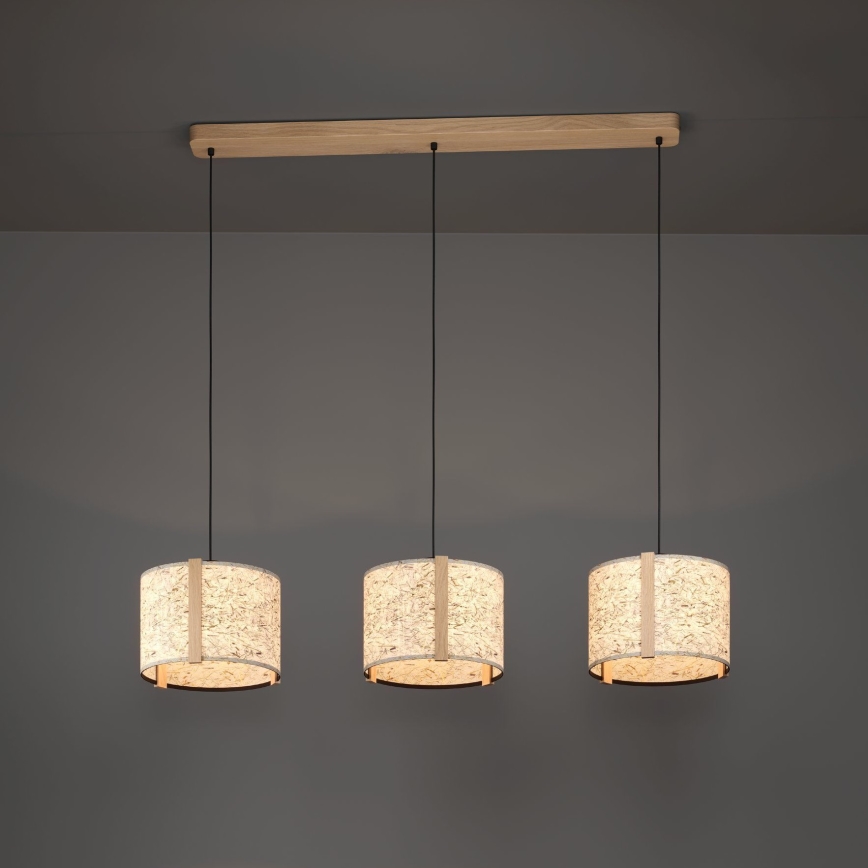 Eglo - Lampadario a sospensione con filo 3xE27/25W/230V beige