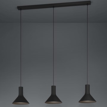 Eglo - Lampadario a sospensione con filo 3xE27/28W/230V nero
