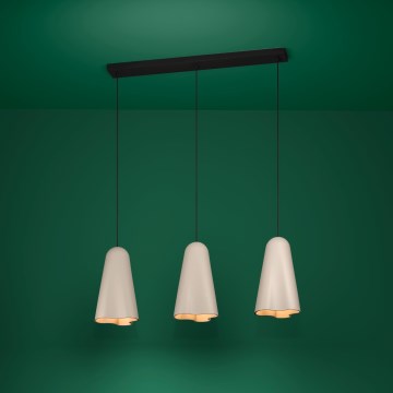 Eglo - Lampadario a sospensione con filo 3xE27/40W/230V beige
