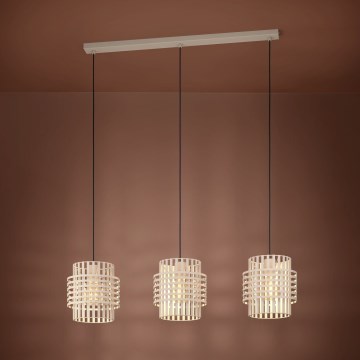Eglo - Lampadario a sospensione con filo 3xE27/40W/230V color crema