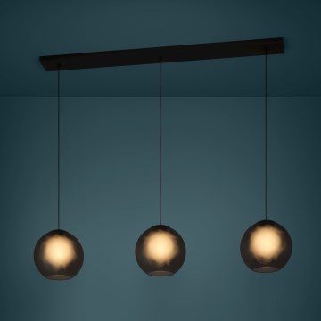 Eglo - Lampadario a sospensione con filo 3xE27/40W/230V fumé