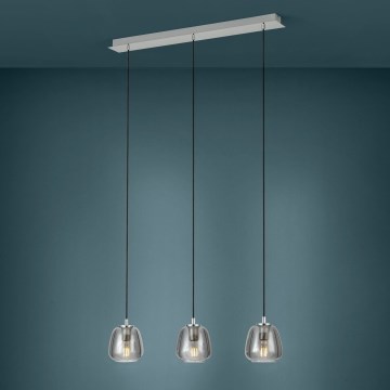 Eglo - Lampadario a sospensione con filo 3xE27/40W/230V fumé