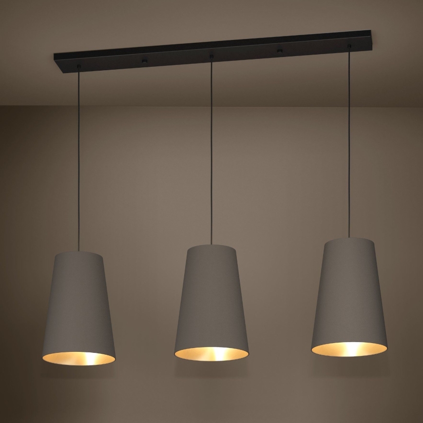 Eglo - Lampadario a sospensione con filo 3xE27/40W/230V marrone