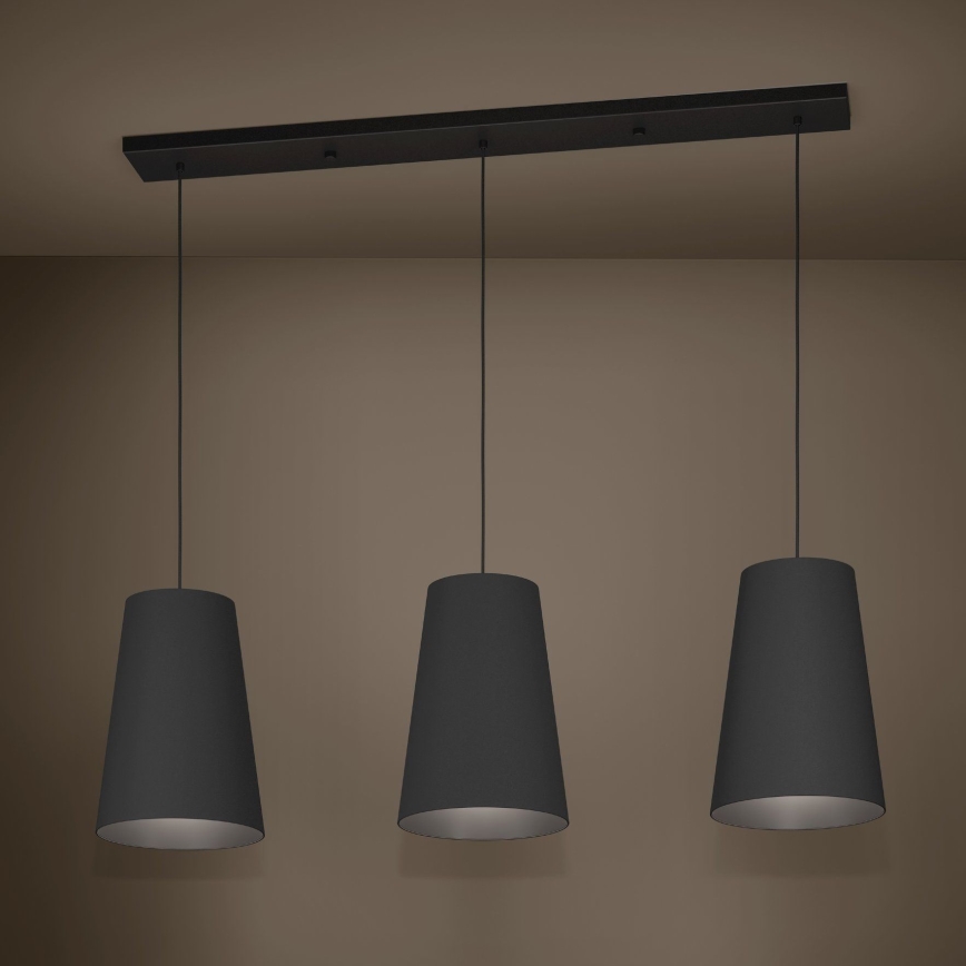 Eglo - Lampadario a sospensione con filo 3xE27/40W/230V nero