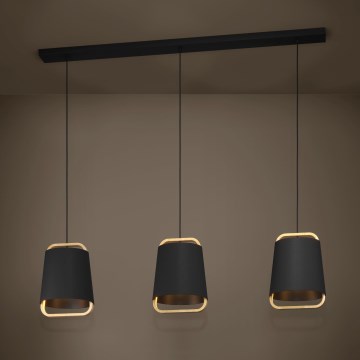 Eglo - Lampadario a sospensione con filo 3xE27/40W/230V nero