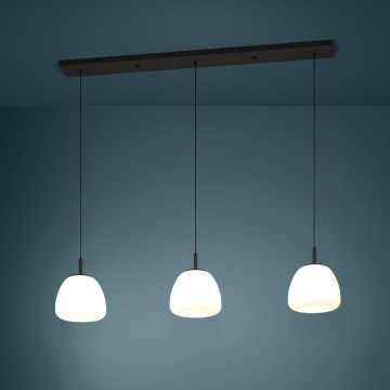 Eglo - Lampadario a sospensione con filo 3xE27/40W/230V nero