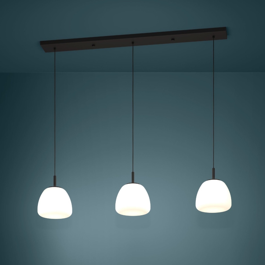 Eglo - Lampadario a sospensione con filo 3xE27/40W/230V nero