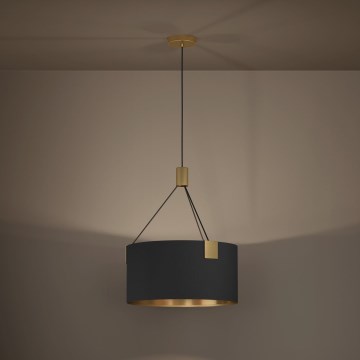 Eglo - Lampadario a sospensione con filo 3xE27/40W/230V nero/oro