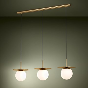 Eglo - Lampadario a sospensione con filo 3xE27/40W/230V oro