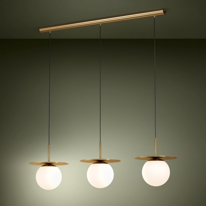 Eglo - Lampadario a sospensione con filo 3xE27/40W/230V oro