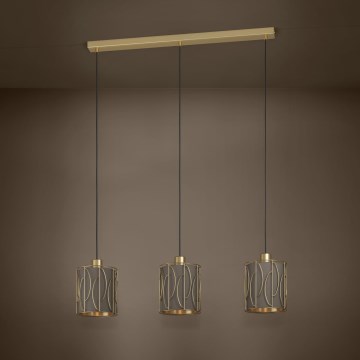 Eglo - Lampadario a sospensione con filo 3xE27/40W/230V oro/marrone