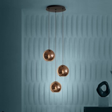 Eglo - Lampadario a sospensione con filo 3xE27/40W/230V rame