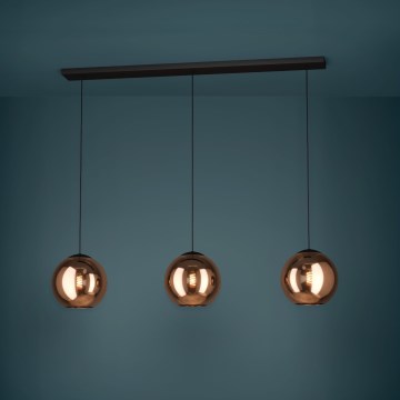 Eglo - Lampadario a sospensione con filo 3xE27/40W/230V rame