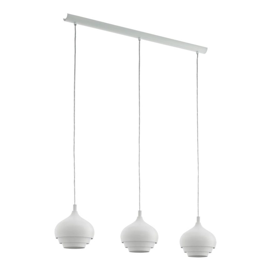 Eglo - Lampadario a sospensione con filo 3xE27/60W/230V bianco