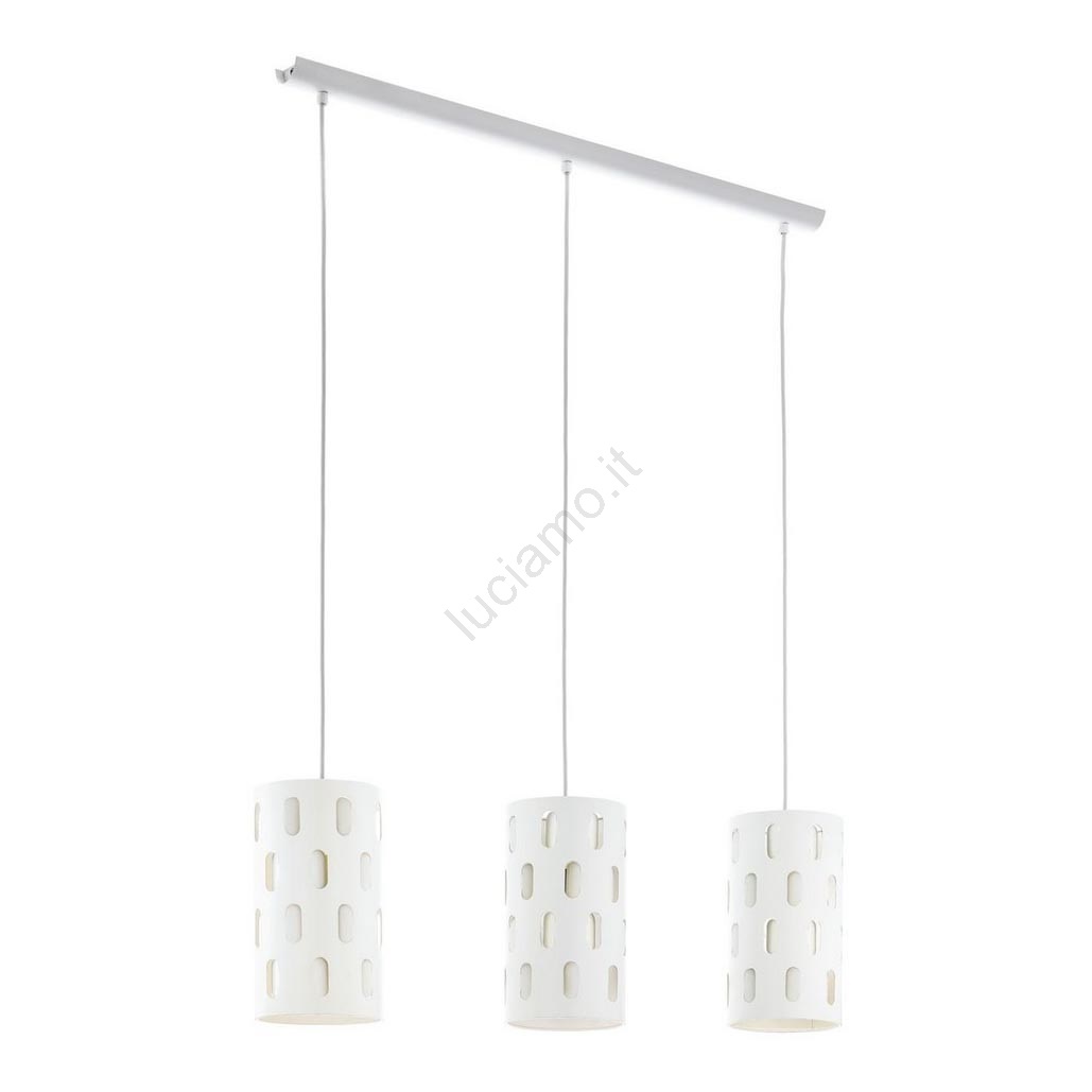 EGLO Lampada a sospensione Stellato 3, 1 luce vintage, lampada a sospensione in acciaio, legno e