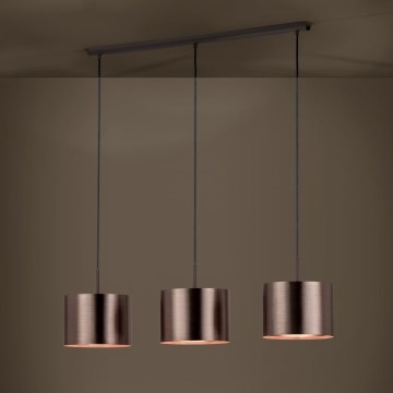 Eglo - Lampadario a sospensione con filo 3xE27/60W/230V rame