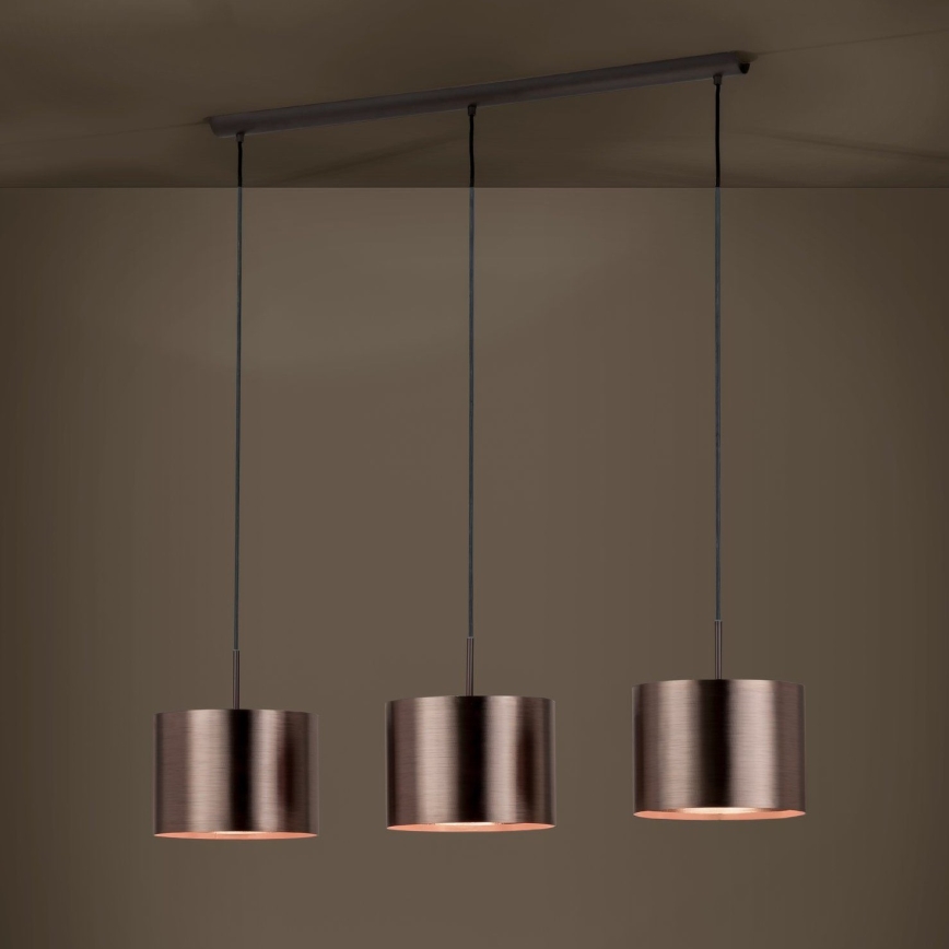 Eglo - Lampadario a sospensione con filo 3xE27/60W/230V rame
