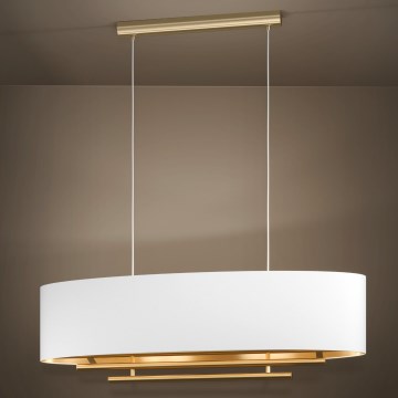 Eglo - Lampadario a sospensione con filo 4xE27/40W/230V bianco/oro